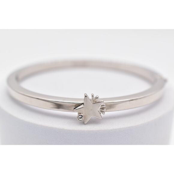 Coach Bangle Bracelet Shooting Star Silver Tone Rhinestone Crystal Signed Bin8 - Picture 9 of 12